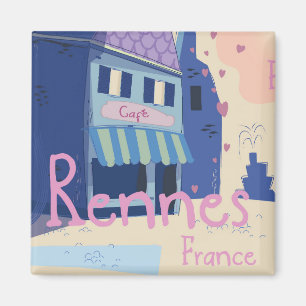 Aimant Caricature vintage Rennes France