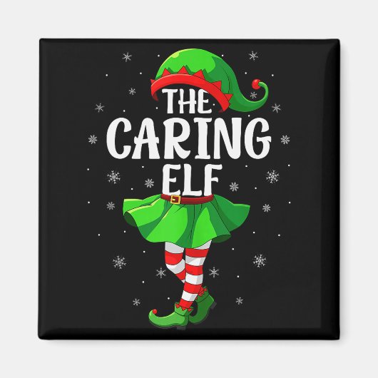 Aimant Caring Elf Christmas Girls Women Elf Squad Xmas Fa (Devant)