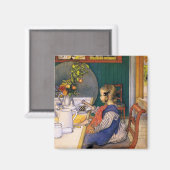 Aimant Carl Larsson Petit déjeuner malheureux de Late Ris (Recto/Verso)