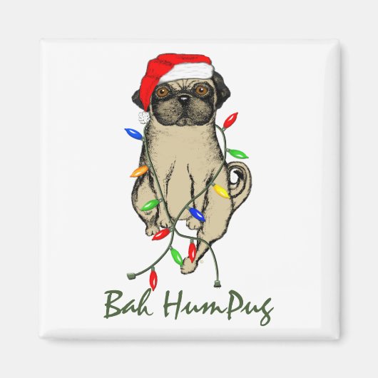Aimant Carlin Chien Bah Humpug Funny Noël (Devant)