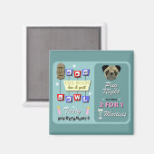 Aimant Carlin Chien Bowling Tiki nuit (Recto/Verso)