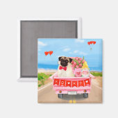 Aimant Carlin Chien Saint-Valentin Coeurs de camion (Recto/Verso)