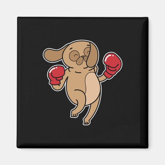 Aimant Carlin Dog fait la boxe (Devant)