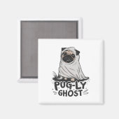 Aimant Carlin-ly Ghost Funny Chien Puns Halloween Proprié (Recto/Verso)