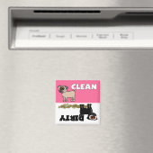 Aimant Carlin noir mignon Nettoyer / Lave-vaisselle sale  (In Situ (Lave-vaisselle))