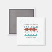 Aimant Carlsbad Califonia Design (Recto/Verso)