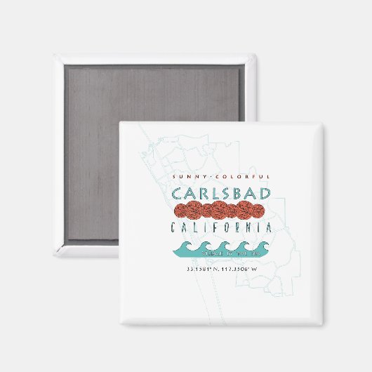 Aimant Carlsbad Califonia Design (Recto/Verso)