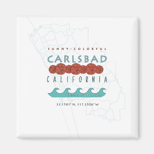 Aimant Carlsbad Califonia Design (Devant)