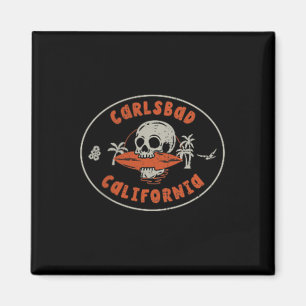 Aimant Carlsbad California Ca Crâne Surf tatouage avant &