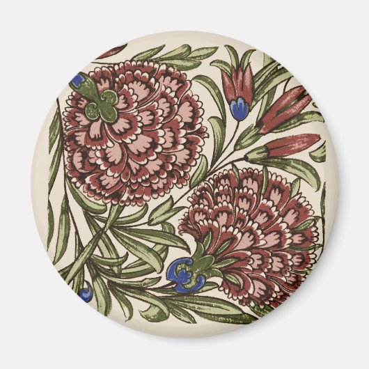 Aimant Carnation Carrelage Fleur Antique Art Rustique (Devant)