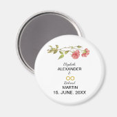 Aimant carnation rose mariage (Recto/Verso)