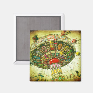 Aimant Carnaval de balançoire vert photo vintage design