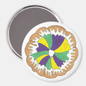 Aimant Carnaval King Cake New Orleans NOLA Mardi Gras (Recto/Verso)