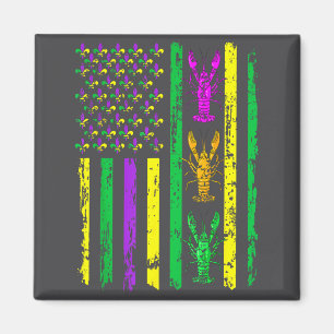 Aimant Carnaval Mardi Gras Usa Drapeau Américain Écreviss