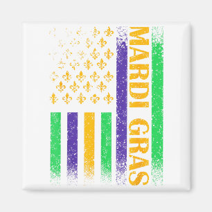 Aimant Carnaval mardi gras usa drapeau américain fleur de