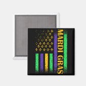 Aimant Carnaval Mardi Gras Usa Graphisme Américain (Recto/Verso)