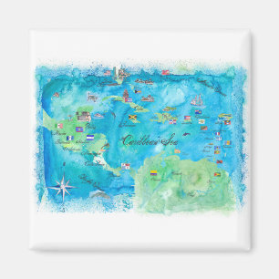 Aimant Carnet d'affiches de voyage de croisières caribé