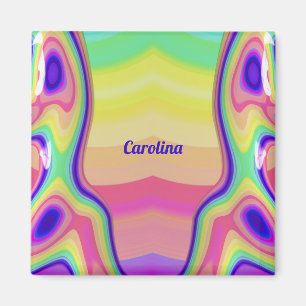 Aimant CAROLINA ~ Motif Abstrait ~ Multicolore ~