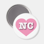 Aimant Caroline du Nord Coeur rose - J'aime NC (Recto/Verso)