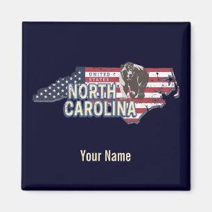 Aimant Caroline du Nord États-Unis Carte USA Vintage