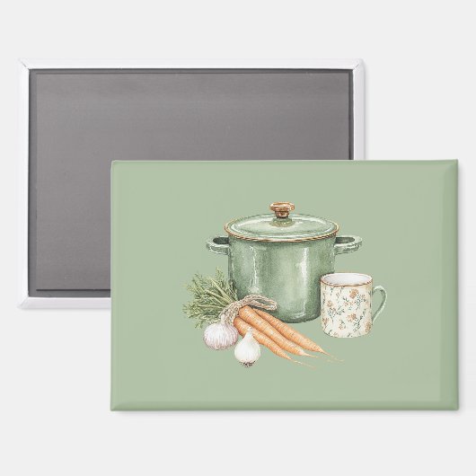 Aimant Carottes de pot vert (Recto/Verso)