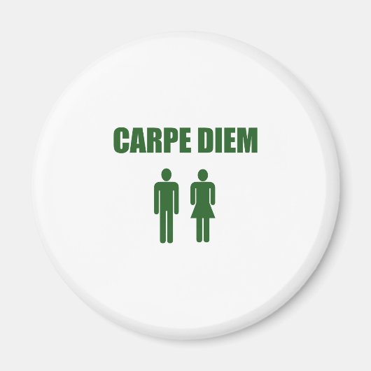 Aimant Carpe Diem (texte vert garçon & fille) (Devant)