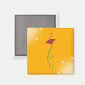 Aimant Carré_aimant Floral jaune (Recto/Verso)