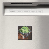 Aimant carré avec haricots verts dans un bol d'arg (In Situ (Lave-vaisselle))