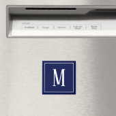 Aimant carré avec monogramme blanc sur fond bleu m (In Situ (Lave-vaisselle))