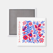 Aimant carré Avec Motif Ornemental Slovène (Recto/Verso)