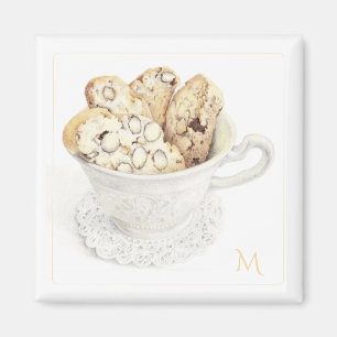Aimant carré BISCOTTI + Initiale