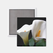 Aimant Carré blanc à la lueur de Calla (Recto/Verso)