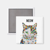 Aimant carré Cat Meow (Recto/Verso)