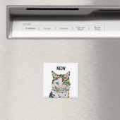 Aimant carré Cat Meow (In Situ (Lave-vaisselle))