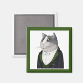 Aimant Carré CHAT FOOTMAN (Recto/Verso)