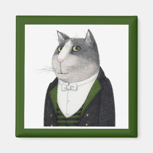 Aimant Carré CHAT FOOTMAN (Devant)