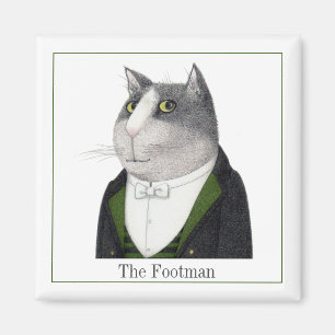 Aimant Carré CHAT FOOTMAN + Texte II