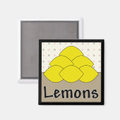 Aimant Carré citron série 4 (Recto/Verso)