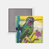 Aimant carré - colibri (Recto/Verso)