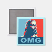 Aimant Carré d'aimant Jesus OMG (Recto/Verso)