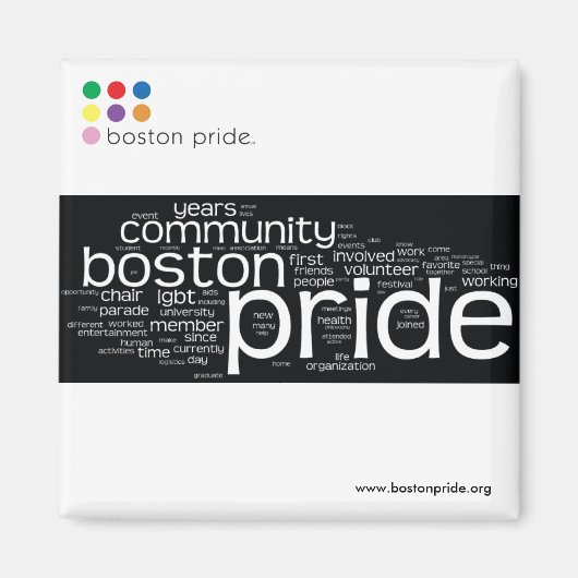 Aimant Carré d'aimant Word Cloud (Devant)