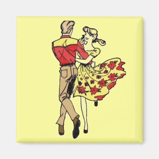 Aimant Carré Dance Couple (Devant)