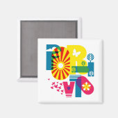 Aimant Carré de 2 pouces (Recto/Verso)