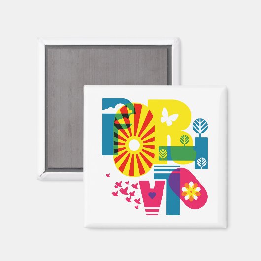 Aimant Carré de 2 pouces (Recto/Verso)