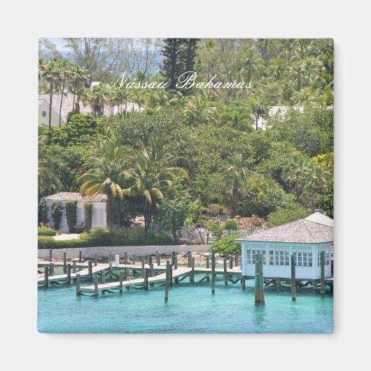 Aimant Carré de 2 pouces, Nassau Bahamas (Devant)
