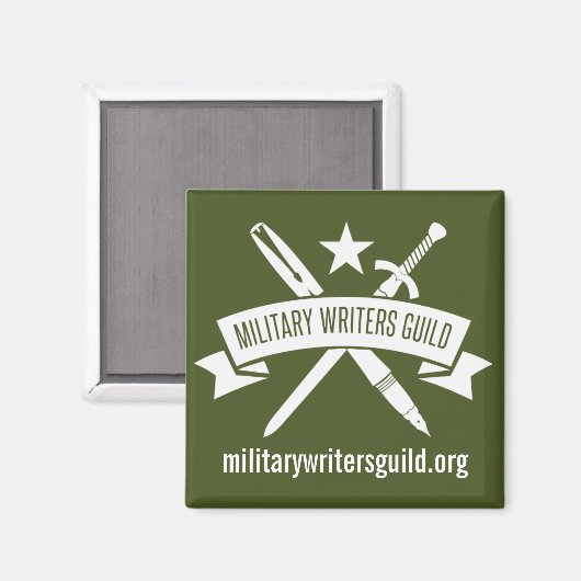 Aimant carré de 2 pouces, Olive Drab (Recto/Verso)