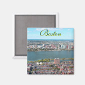 Aimant carré de Boston, États-Unis (Recto/Verso)