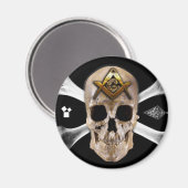 Aimant Carré de Compass Masonic Skull & Bones (Recto/Verso)