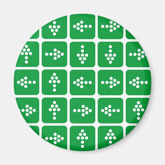 Aimant CARRÉ de flèche LED vert (Devant)