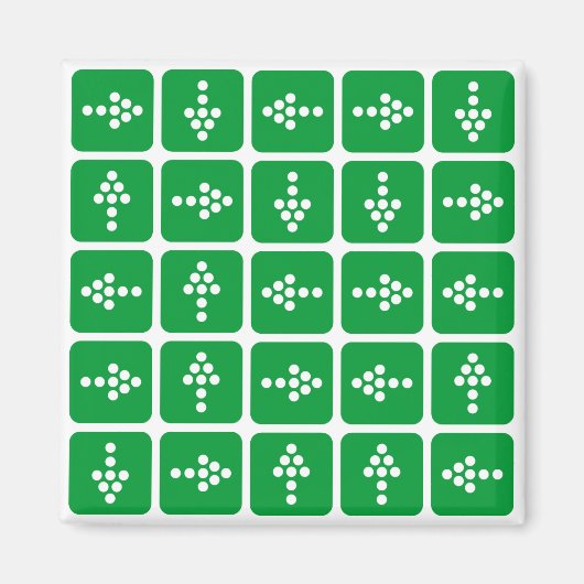 Aimant CARRÉ de flèche LED vert (Devant)